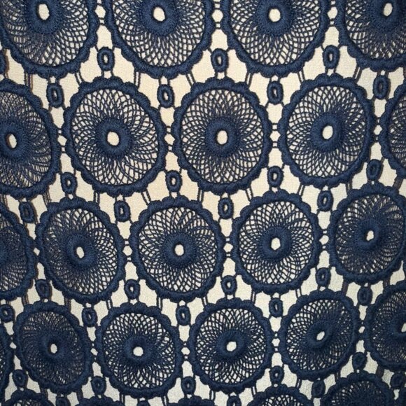 Tory Burch 'Janeen' Crochet Lace Tunic, Navy, Sz 12 - Picture 5 of 6